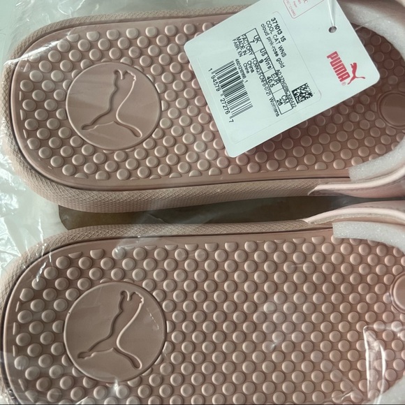 NWT PUMA AUTHENTIC COOL CAT BOLD WOMENS CLOUD PINK GOLD SLIP ON SLIDES SANDALS - Picture 5 of 10